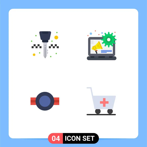 Universal Flat Icons Set Web Mobile Applications Equipment Military Taxi — 스톡 벡터
