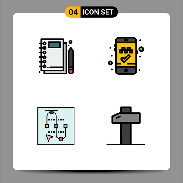Interface Utilisateur Filledline Flat Color Pack Modern Signs Symbols Jotter — Image vectorielle