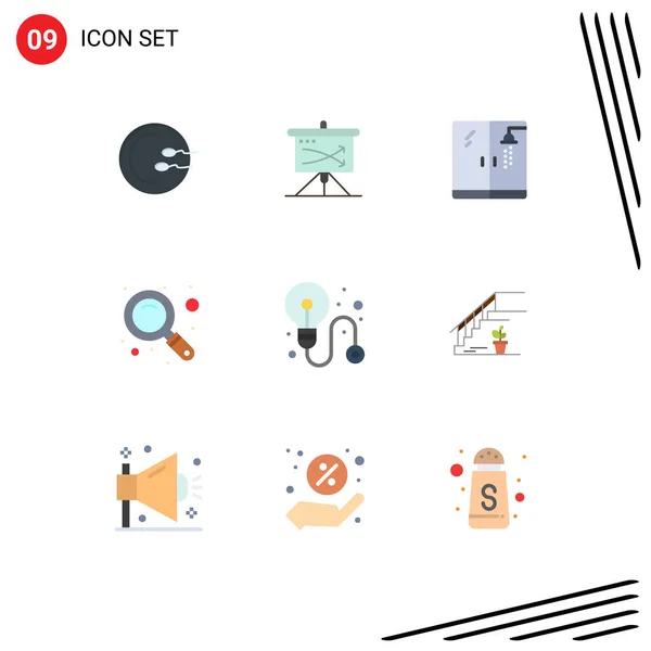 Set Modern Icons Sysymbols Signs Process Business Graph Zoom Magnifier — Archivo Imágenes Vectoriales