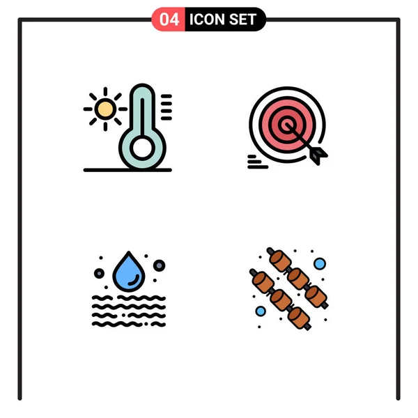 Icônes Créatifs Signes Symboles Modernes Climat Fuite Fléchettes Flèche Déchets — Image vectorielle