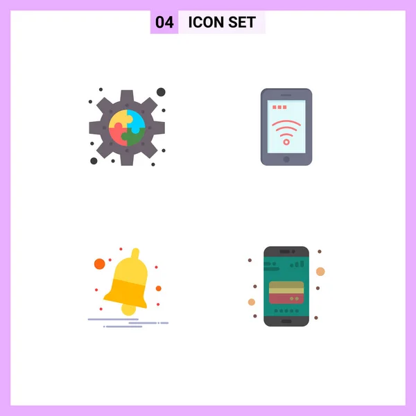 Universal Flat Icons Set Web Mobile Applications Connect Bell Plugin — Stock Vector