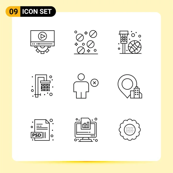 Απόθεμα Vector Icon Pack Των Γραμμών Σημάδια Και Σύμβολα Για — Διανυσματικό Αρχείο