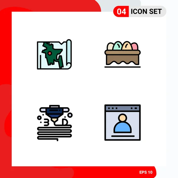 Universal Icon Symbols Group Modern Filledline Flat Colors Bangladesh Plastic - Stok Vektor