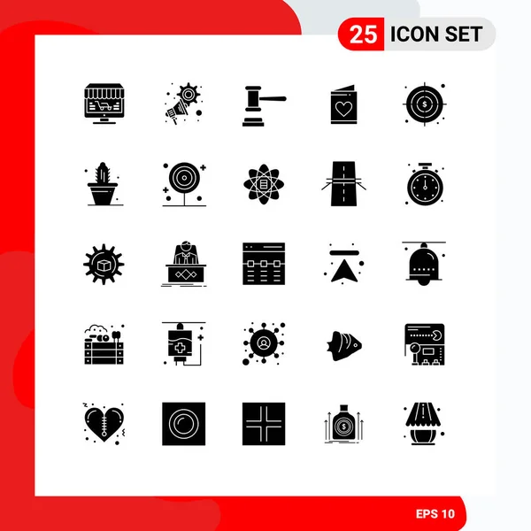 Set Modern Icons Symbols Signs Business Wedding Settings Love Order — Stock Vector