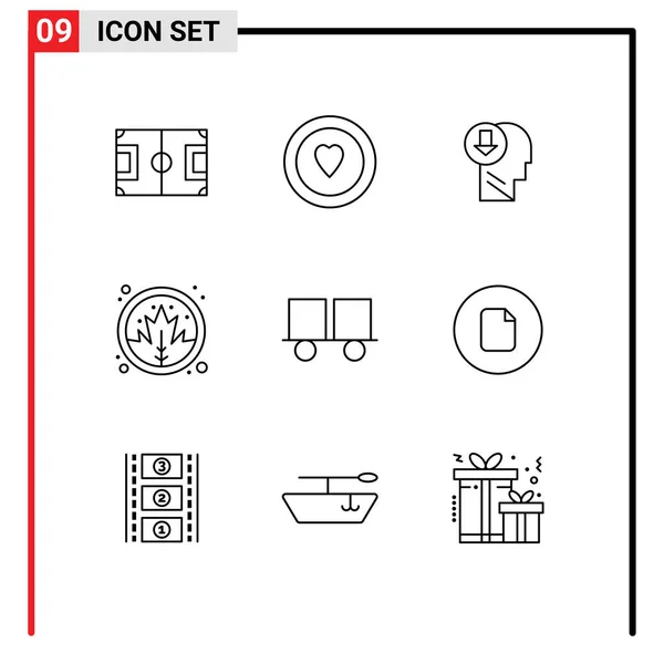 Universal Icon Symbols Gruppe Von Modernen Umrissen Von Raupenfahrzeugen Pflanze — Stockvektor