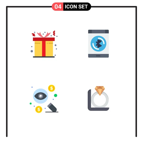 Universal Flat Icon Signs Szimbólumok Doboz Dollár Bluetooth Okostelefon Adók — Stock Vector