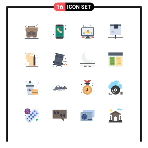 Modern Set Flat Colors Pictograph Education Product Atomic Network Delivery — Vector de stock