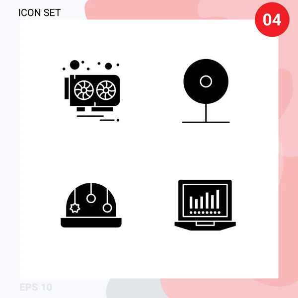 Thematic Vector Solid Glyphs Editable Symbols Card Baby Video Card — Stockový vektor