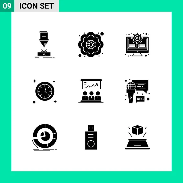 Emballage Icônes Vectorielles Pour Lignes Panneaux Symboles Pour Utilisateur Présentation — Image vectorielle