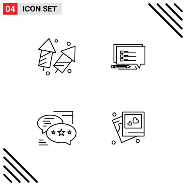 Universal Icon Symbols Group Modern Filledline Flat Colors Celebrate Write — Vetor de Stock