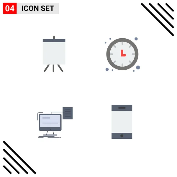 Set Modern Icons Sysymbols Signs Art Storage Clock Timer Editable — Vector de stock