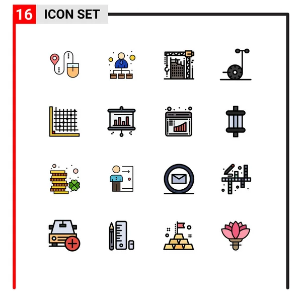 Universal Icon Symbols Group Modern Flat Color Filled Líneas Corrección — Vector de stock