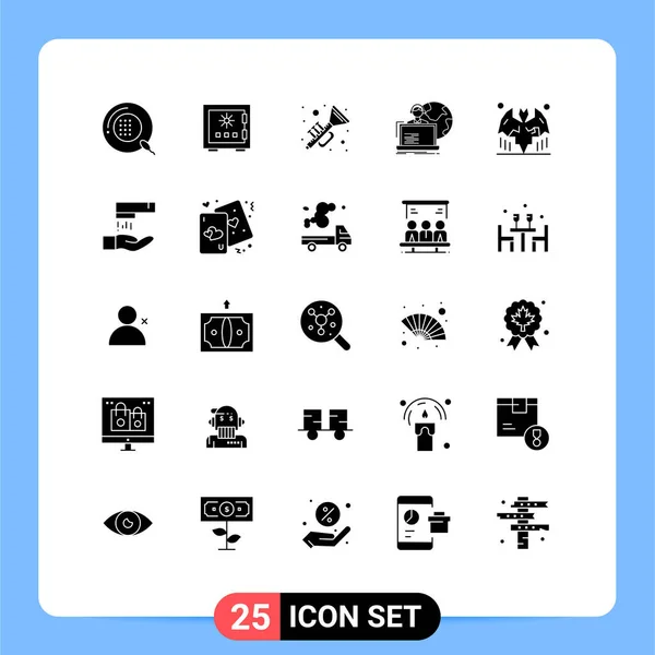 Vector Solid Glyphs 아웃소싱 아이리쉬 Editable Vector Design Elements — 스톡 벡터