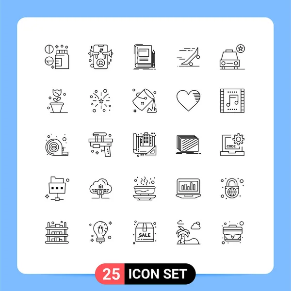 Stock Vector Icon Pack Signos Símbolos Línea Para Patineta Montar — Vector de stock