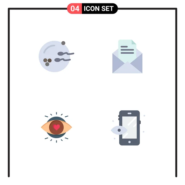 Creative Icons Modern Signs Sysymbols Fertile Eyes Sex Office Light — Vector de stock