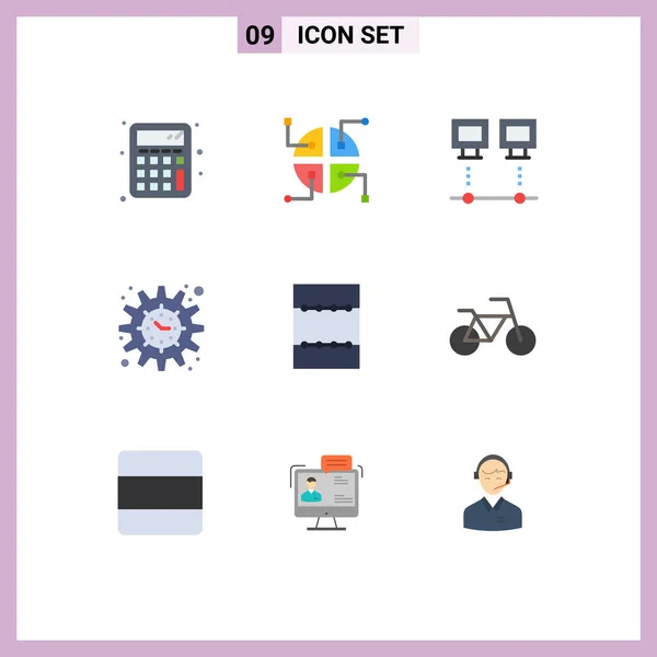 Universal Flat Colors Set Web Mobile Applications Bicycle Layout Devices — Stockový vektor