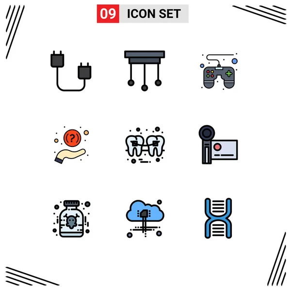 Set Modern Icons Sysymbols Signs Filling Support Interior Question Faq — Vector de stock