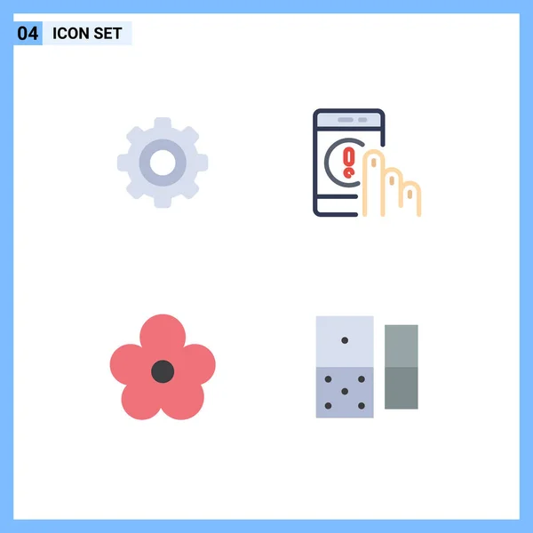 Set Von Vector Flat Icons Grid Für Grundlegende Blume Rad — Stockvektor