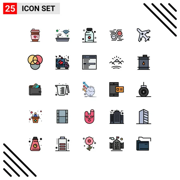 Stock Vector Icon Pack Líneas Signos Símbolos Para Digital Datos — Vector de stock