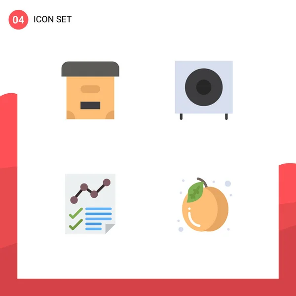 Modern Set Flat Icons Pictograph Archive Data Bass Products Page — Vector de stock