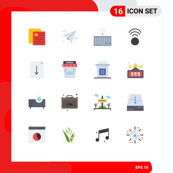 Universal Icon Symbols Group Modern Flat Colors Export Document Hardware — Vettoriale Stock