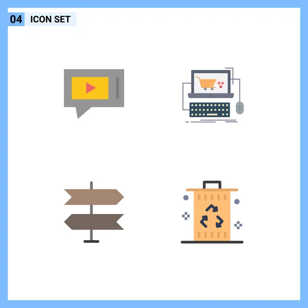 Pack Modern Flat Icons Signs Symbols Web Print Media Chat — Stock Vector