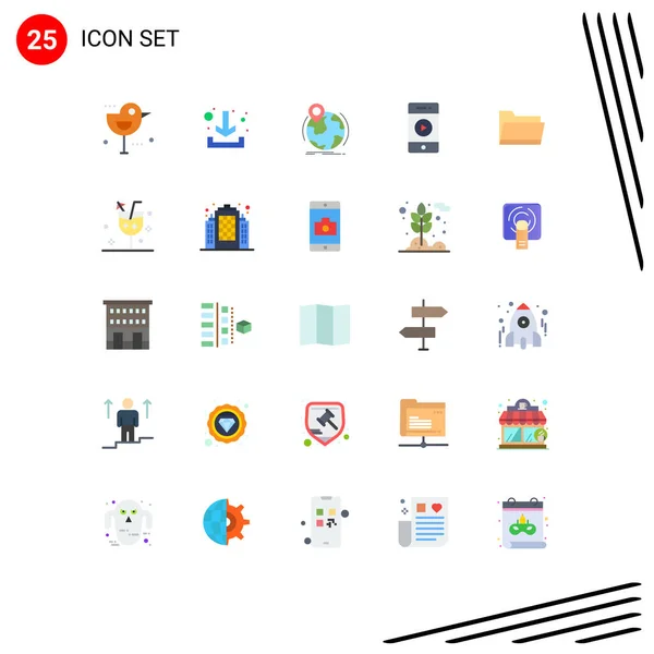 Stock Vector Icon Pack Mit Zeilenzeichen Und Symbolen Für Offene — Stockvektor