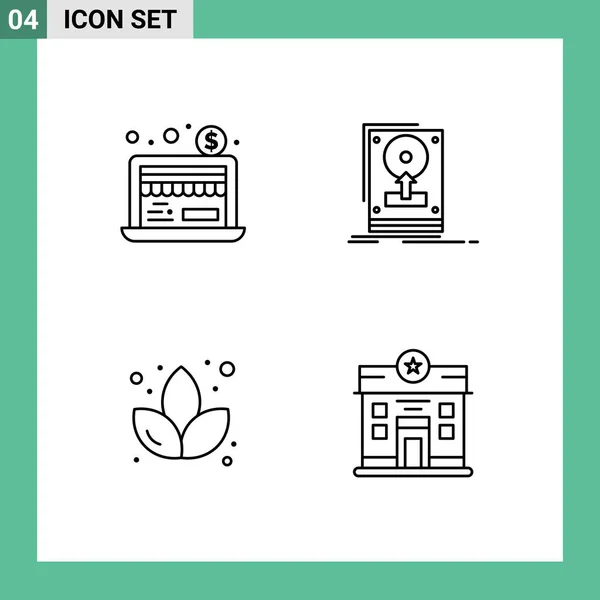 Creative Icons Modern Signs Sysymbols Economy Flower Install City Editable — Vector de stock