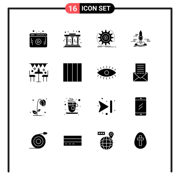 Set Modern Icons Sysymbols Signs Decoration Space Income Shuttle Publish — Vector de stock