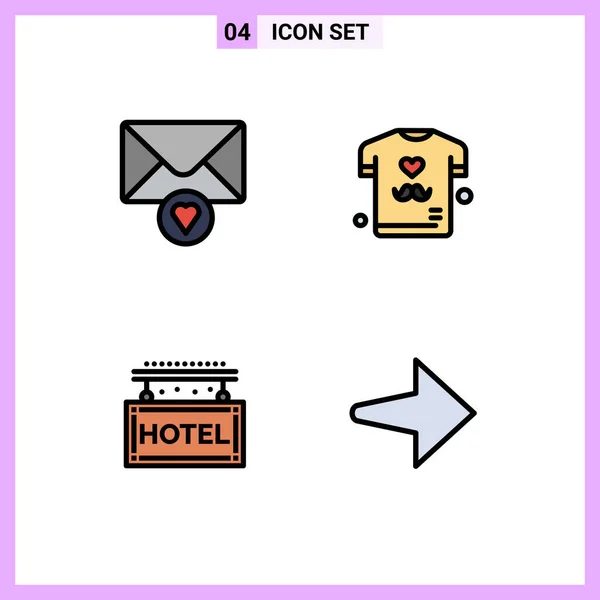 Set Modern Icons Symbols Signs Mail Travel Dad Shirt Arrow — Stock Vector