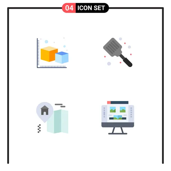 Mobile Interface Flat Icon Set Mit Piktogrammen Von Pfeil Haus — Stockvektor