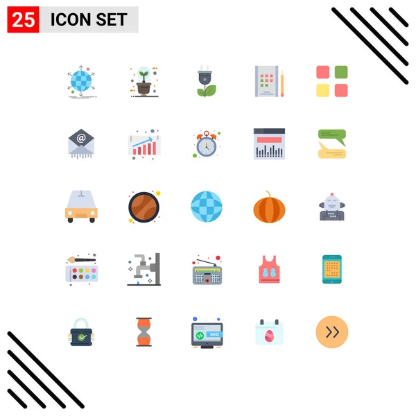 Conjunto Icones Modernos Símbolos Sinais Para Calc Notebook Iluminação Livro — Vetor de Stock