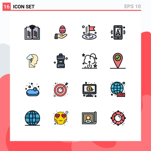 Universal Icon Symbols Group Modern Flat Color Linhas Cheias Energia —  Vetores de Stock