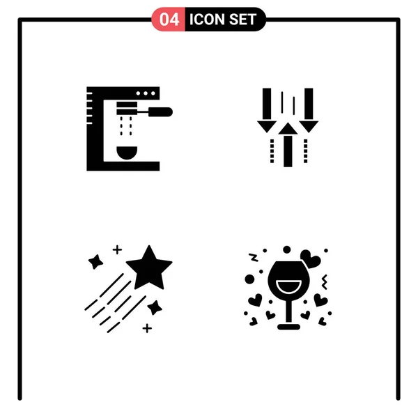 现代标志及烹调 彗星可编辑向量设计元素符号的用户界面实心图片集 — 图库矢量图片
