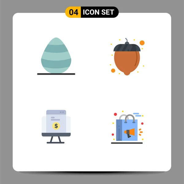 Pack Modern Flat Icons Signs Symbols Web Print Media Easter — Stock Vector