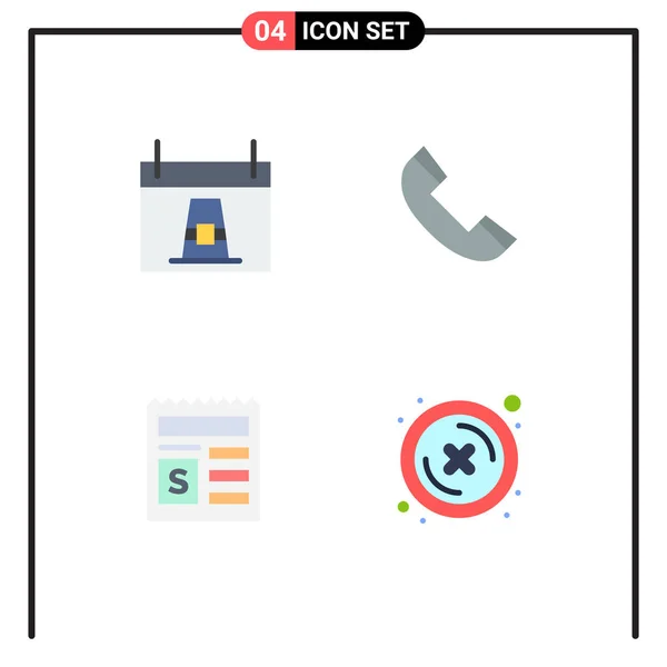 Pack Iconos Color Creativos Del Calendario Básico Vacaciones Contacto Documento — Vector de stock