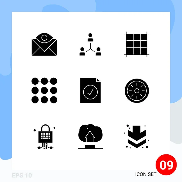 Pack Creative Solid Glyphs Document Security Group Pattern Pixels Editable — Stockový vektor