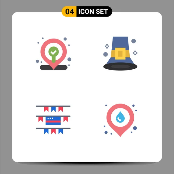 Set Moderno Icone Piatte Simboli Come Web Decorazione Partito Evento — Vettoriale Stock