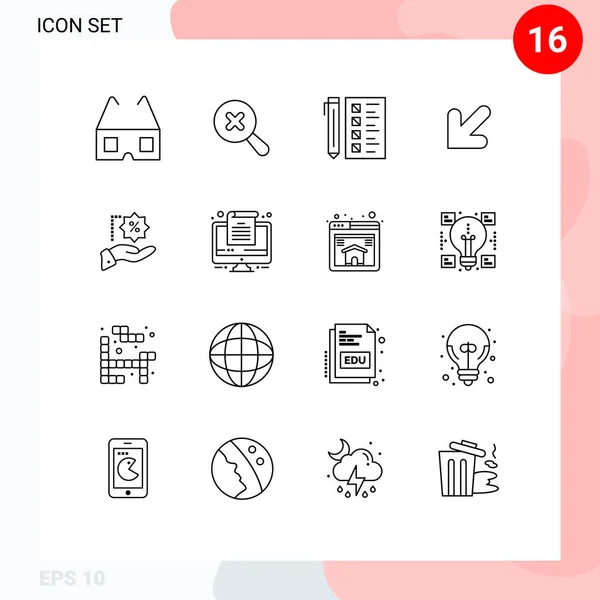 Thematic Vector Outlines Editable Symbols Shopping Precentage Development Discount Editable — 스톡 벡터