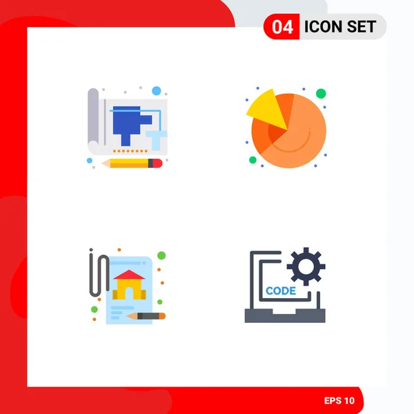 Universal Icon Symbols Group Modern Flat Icons Blue Insurance Paper - Stok Vektor