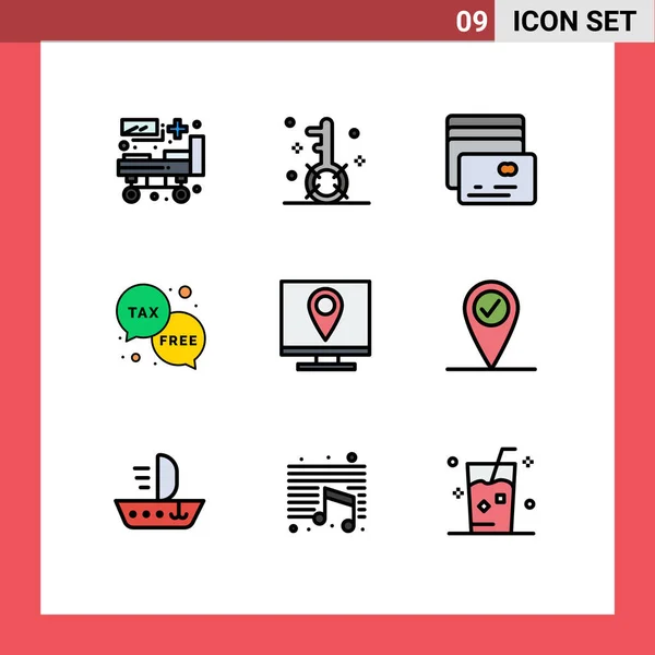 Stock Vector Icon Pack Line Signs Symbols Address Money Search — Stockový vektor