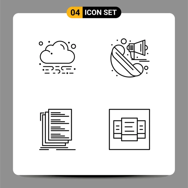 Set Modern Icons Sysymbols Signs Energy Compile Announcement Marketing List — Vector de stock