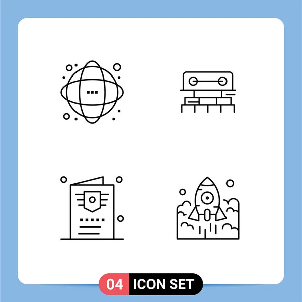 Vector Stock Icon Pack Líneas Señalización Símbolos Para Datos Agua — Vector de stock