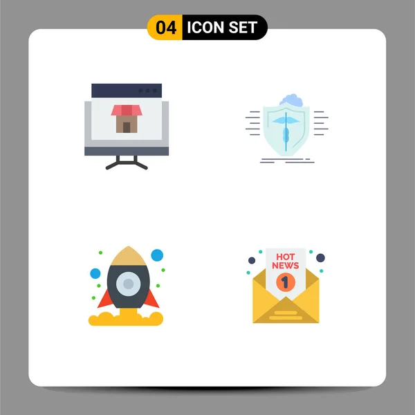 Flat Icon Konzept Für Webseiten Mobile Und Apps Computer Sicher — Stockvektor