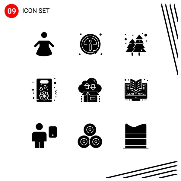 Stock Vector Icon Pack Line Signs Symbols Package Cloud Cityscape — Stock Vector