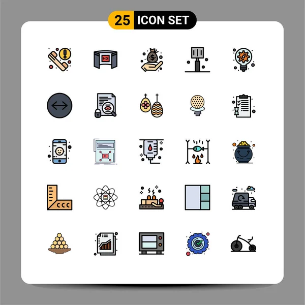 Universal Icon Symbols Group Modern Filled Line Flat Colors Generation —  Vetores de Stock