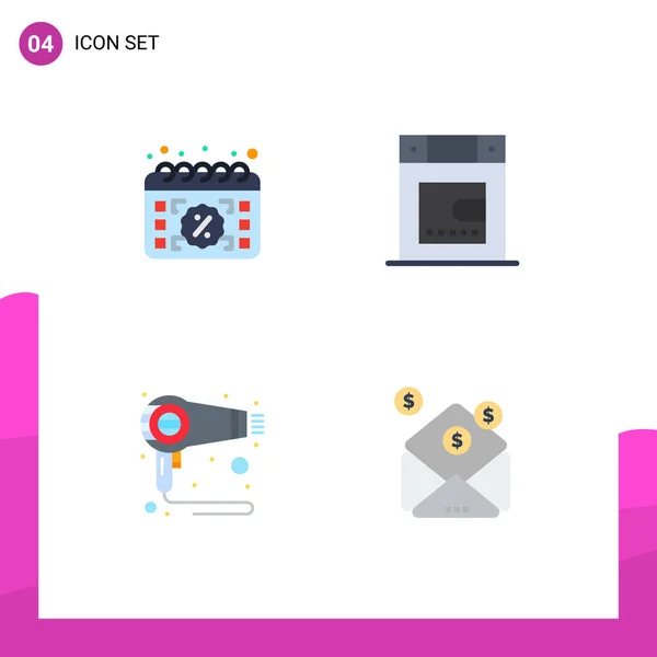 Pack Creative Flat Icons Buy Fen Day Bath Machine Editable — Archivo Imágenes Vectoriales