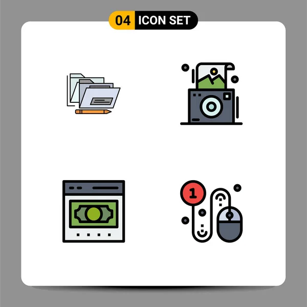 Stock Vector Icon Pack Line Signs Symbols File Ecommerce Safe — 스톡 벡터