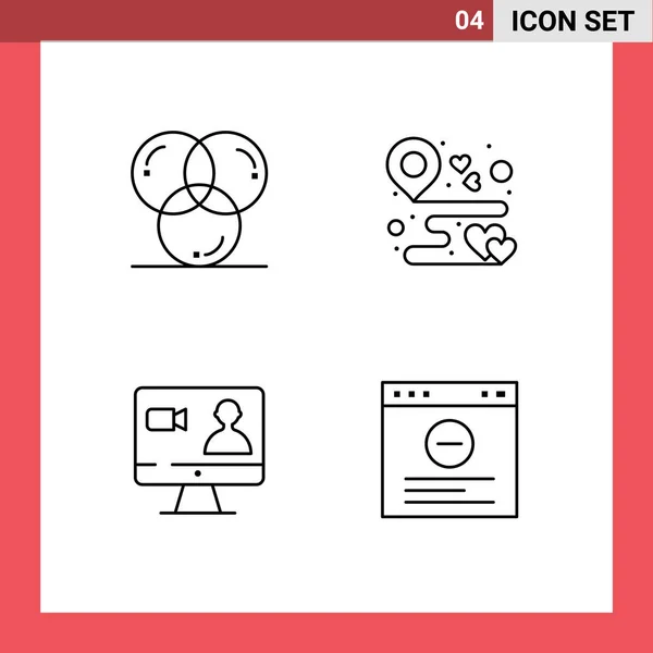 User Interface Line Pack Modern Signs Symbols Coding Party Development — Vetor de Stock