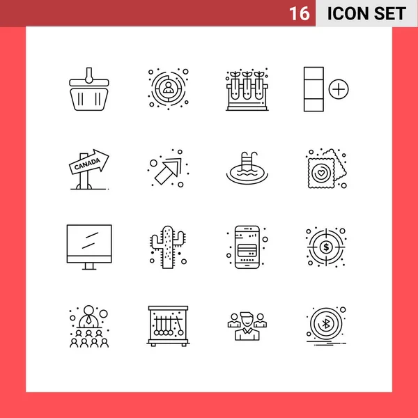 Set Vector Outlines Grid Location Canada Lab Table Cell Editable — Vector de stock